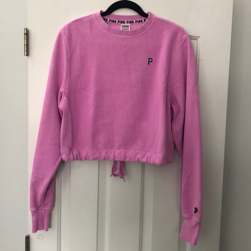 VS Pink Crop Pink Sweatshirt Size XS